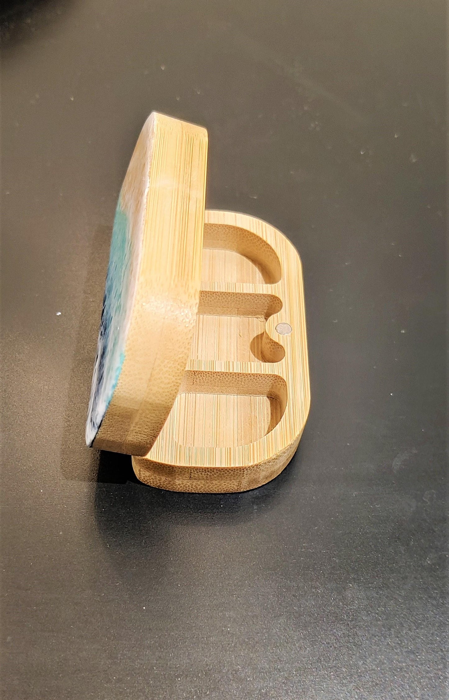 Personalized Ocean Resin Art Bamboo Pill Box | Bamboo Pill Box, Small Pill Box, Gift for Mum, Gift for Dad GOFIRE OUTLET