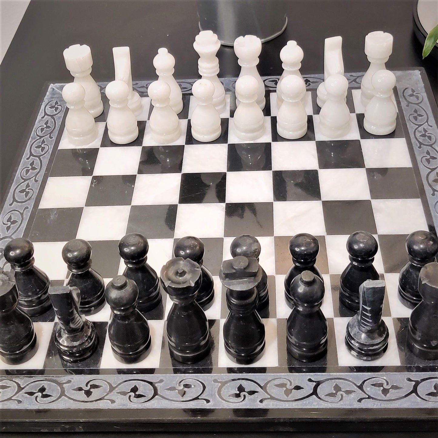 Marble Chess | Marble Chess Set | Stone Chess Set | Handmade Chess | Christmas Gift | Chess in White Black Carve Marble | Home Decor GOFIRE OUTLET