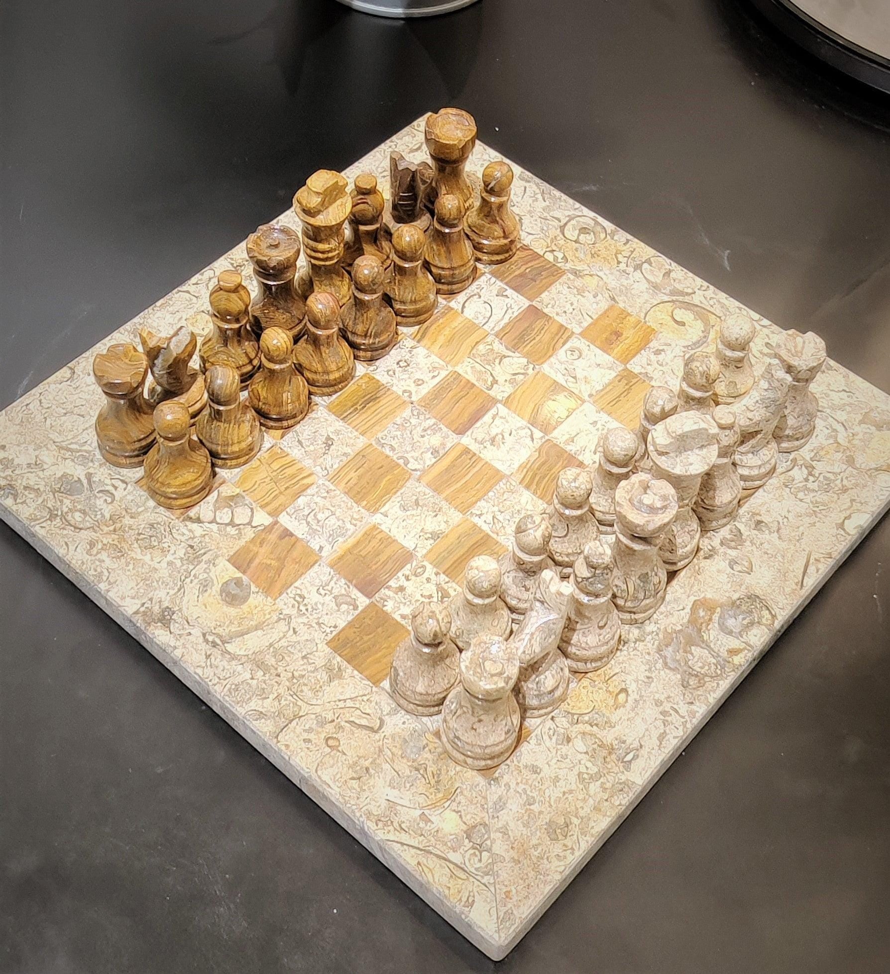 Chess | Chess Set | Marble Chess Set | Marble Chess | 8x8 inch Red & Stone | Handmade Chess Set | Home Decor, Chess Gift | Chess Board GOFIRE OUTLET