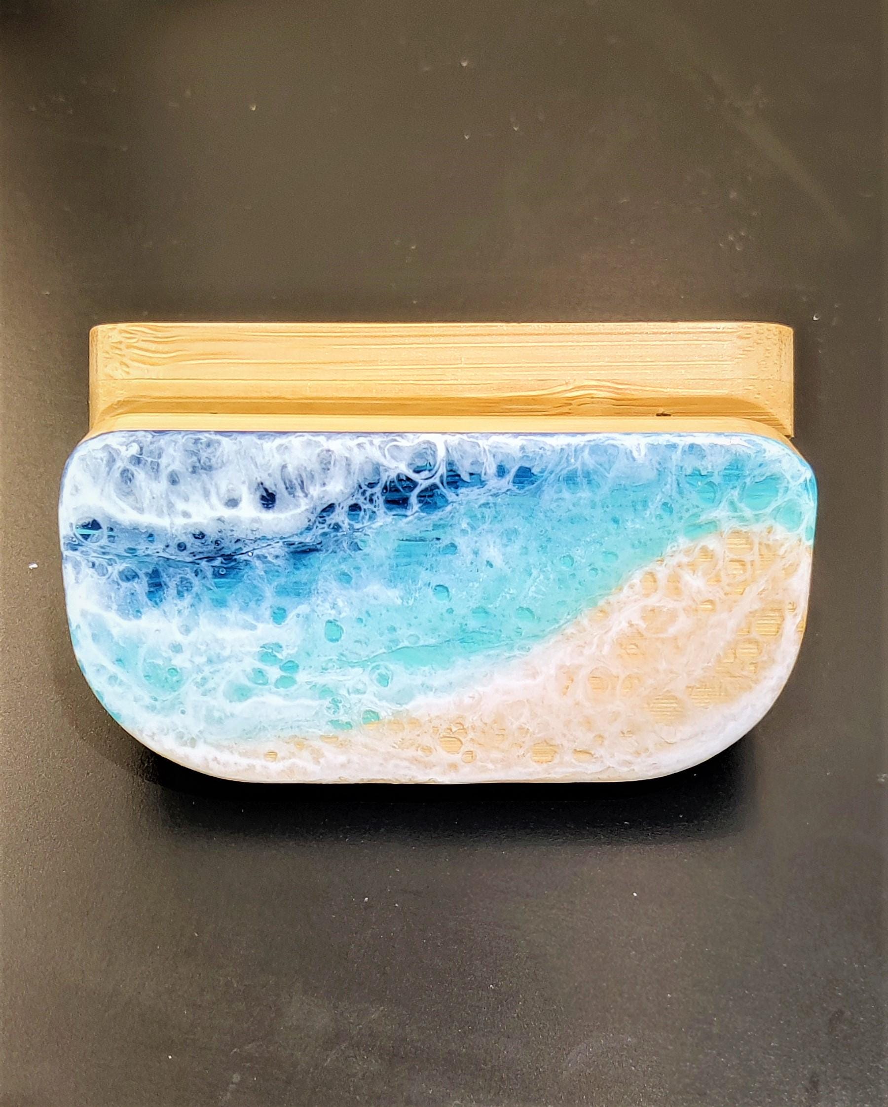 Personalized Ocean Resin Art Bamboo Pill Box | Bamboo Pill Box, Small Pill Box, Gift for Mum, Gift for Dad GOFIRE OUTLET