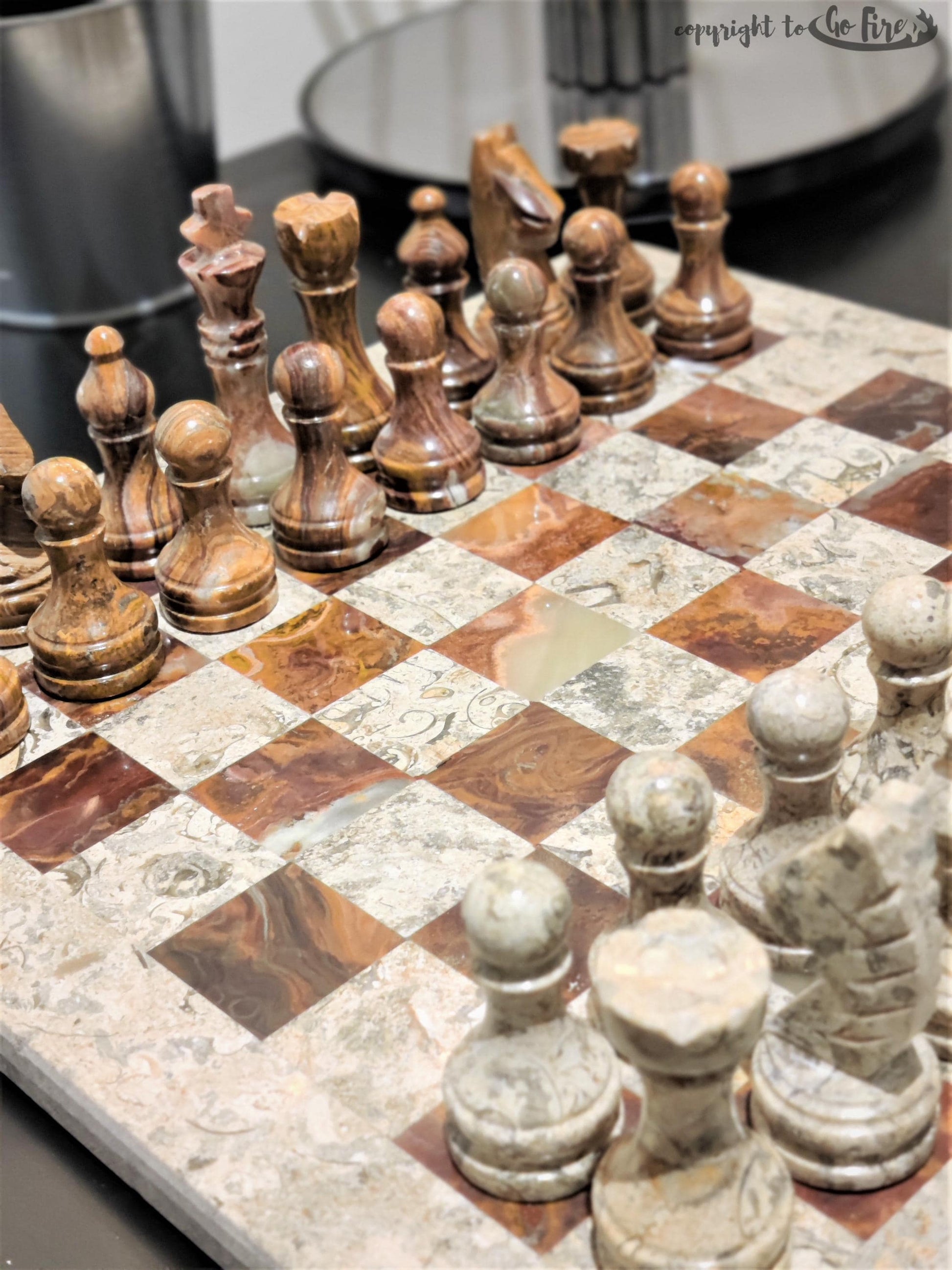 Marble Chess | Marble Chess Set | Handmade| Gifts for Him| Christmas Gifts | Chess in Stone & Red Marble | Home Decor | Chess GOFIRE OUTLET