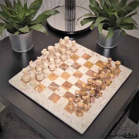 Chess | Chess Set | Marble Chess | Marble Chess Set | Handmade| Gifts for Him| Christmas Gifts | Chess in Stone & Red Marble | Home Decor GOFIRE OUTLET