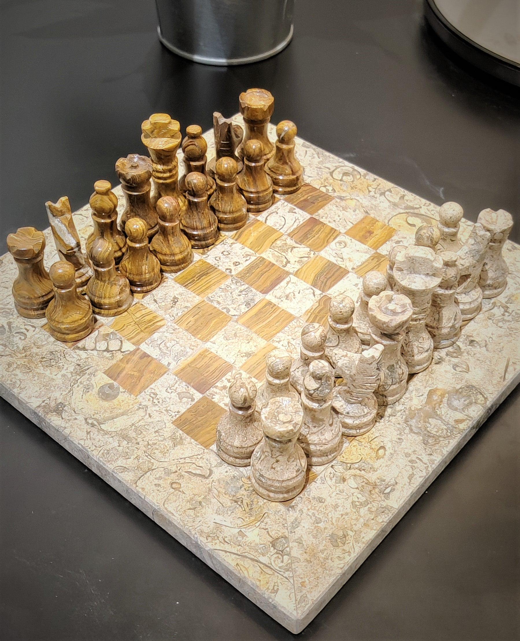 Chess | Chess Set | Marble Chess Set | Marble Chess | 8x8 inch Red & Stone | Handmade Chess Set | Home Decor, Chess Gift | Chess Board GOFIRE OUTLET