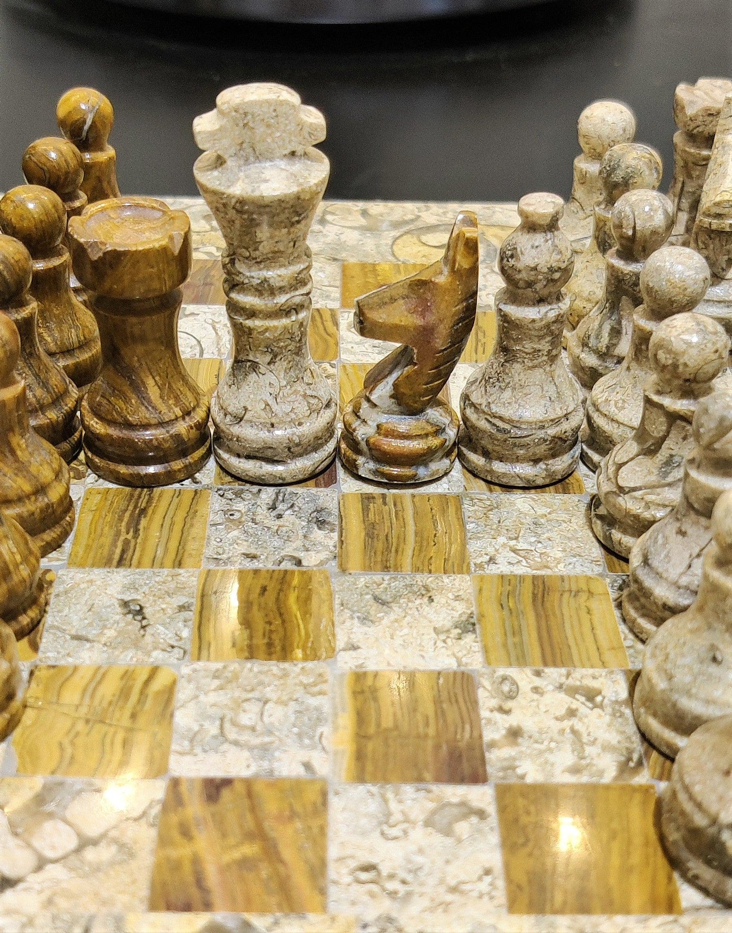 Chess | Chess Set | Marble Chess Set | Marble Chess | 8x8 inch Red & Stone | Handmade Chess Set | Home Decor, Chess Gift | Chess Board GOFIRE OUTLET