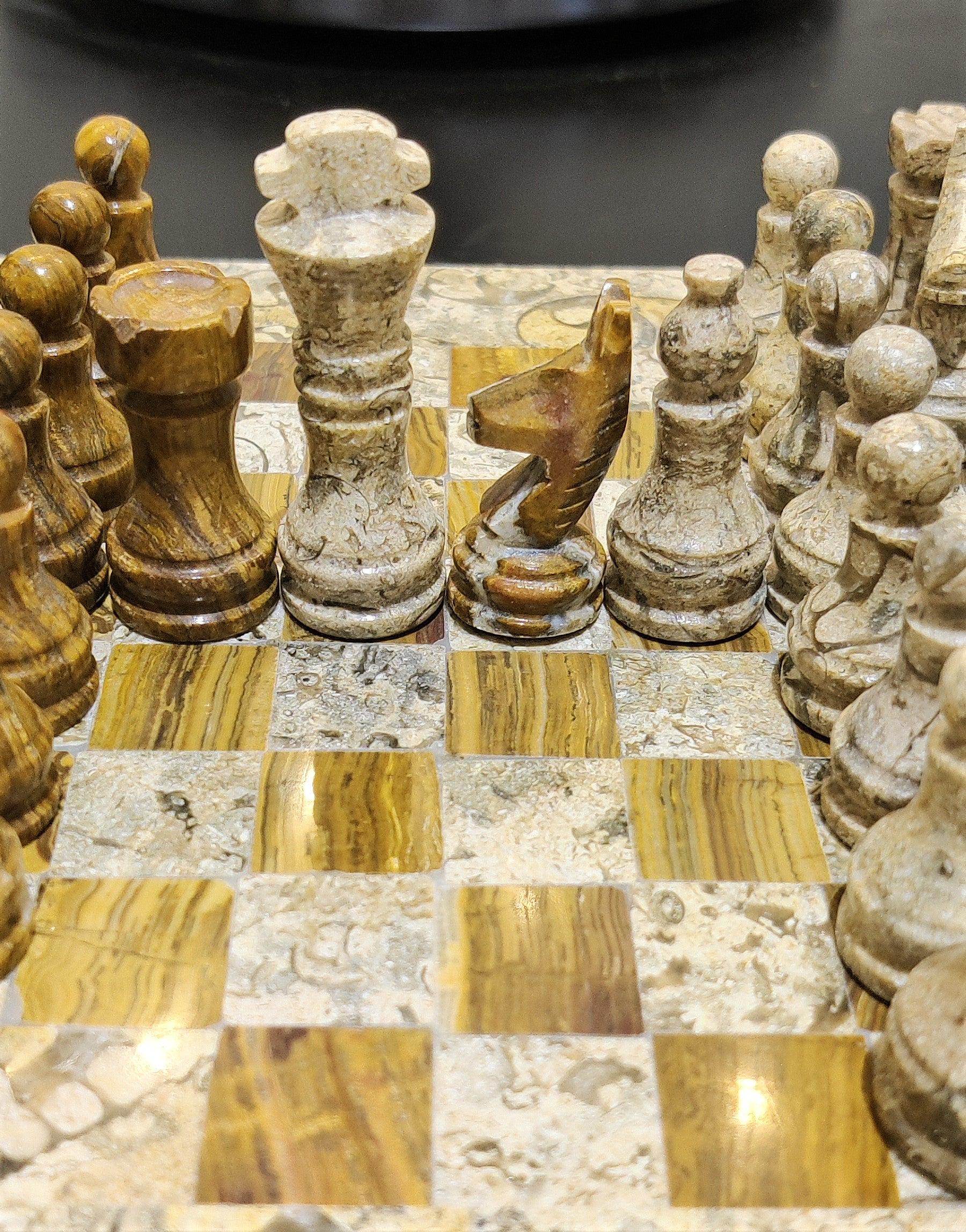 Chess | Chess Set | Marble Chess Set | Marble Chess | 8x8 inch Red & Stone | Handmade Chess Set | Home Decor, Chess Gift | Chess Board GOFIRE OUTLET