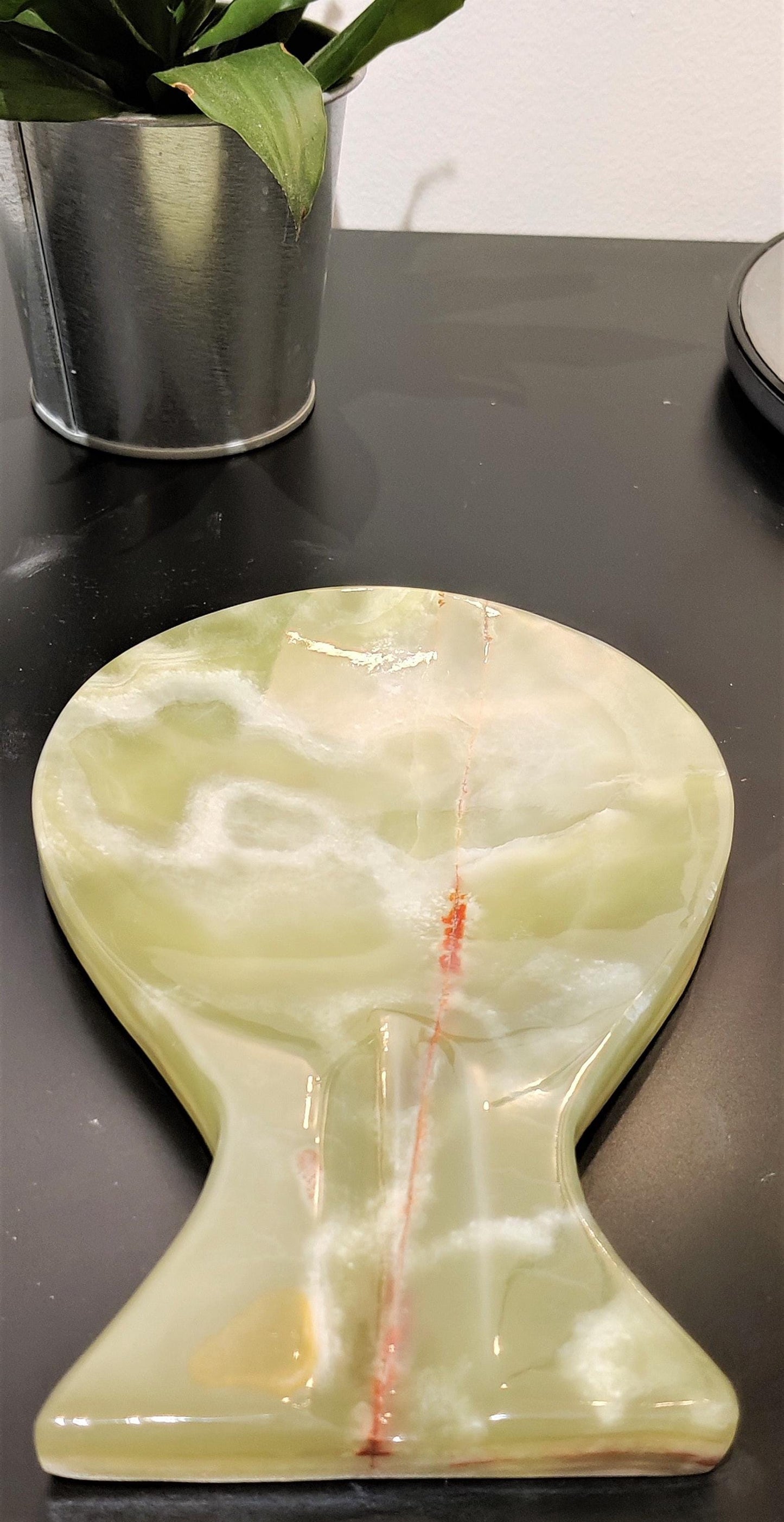 Marble Spoon Rest, Handmade Marble Black Spoon Ladle Utensil Rest, Kitchen Tool Holder (Green onyx), Gift For Home, Kitchen Décor, Kitchen My Store