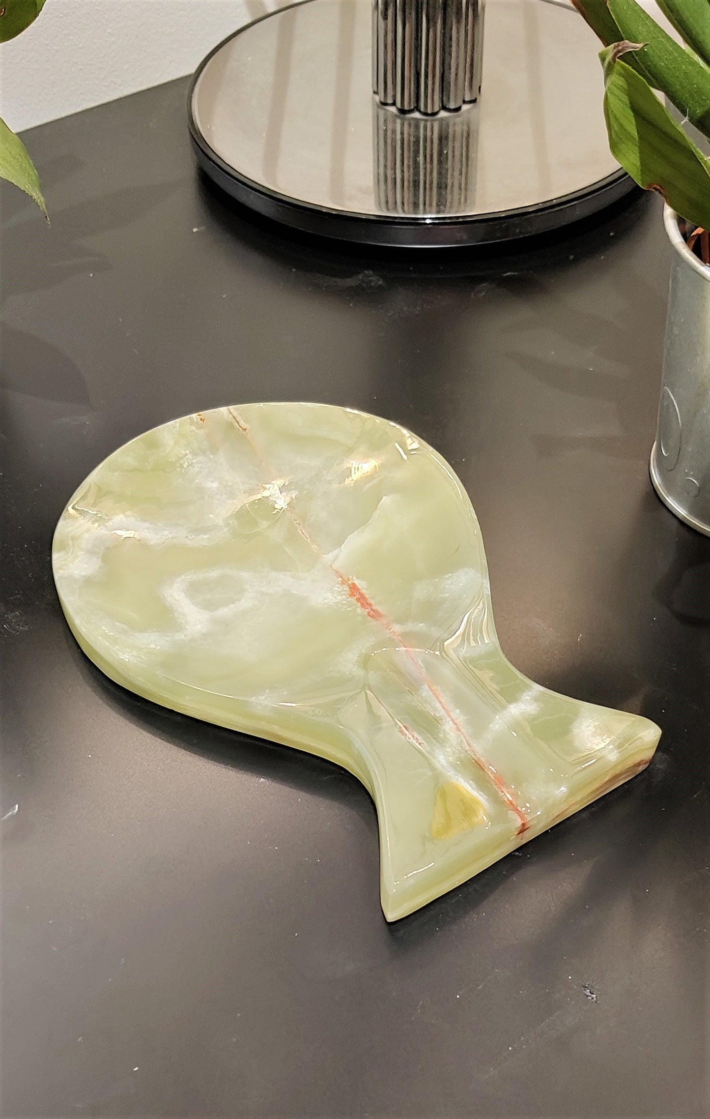 Marble Spoon Rest, Handmade Marble Black Spoon Ladle Utensil Rest, Kitchen Tool Holder (Green onyx), Gift For Home, Kitchen Décor, Kitchen My Store