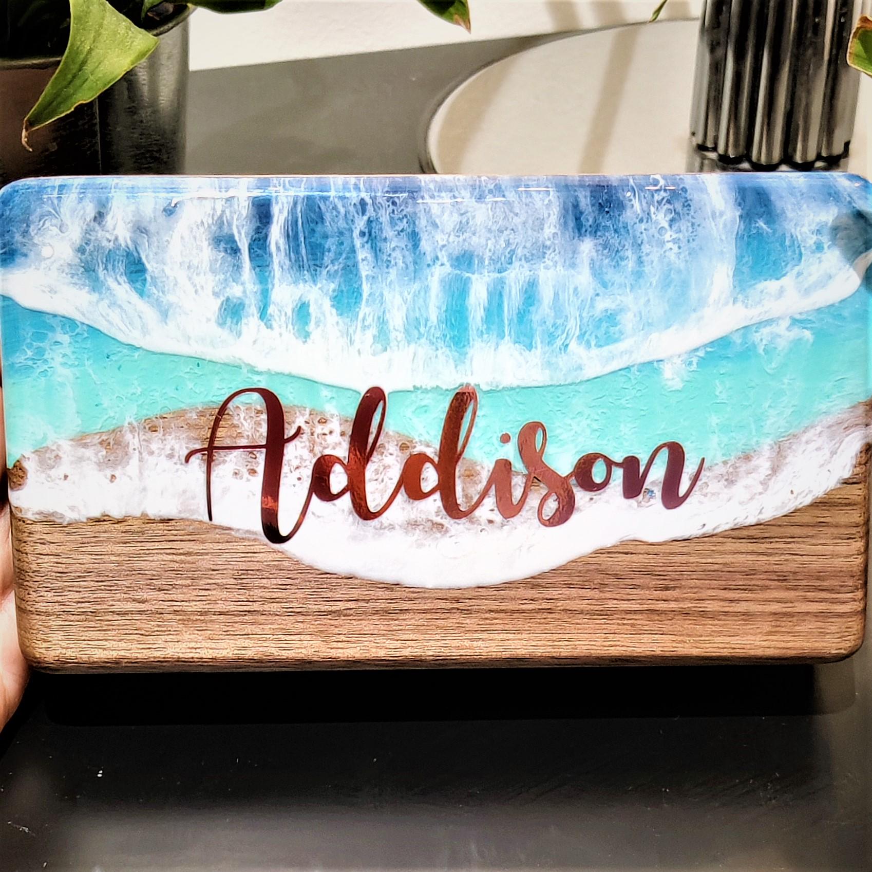 Personalized Ocean Resin Art Jewelry Box, Custom Jewelry Box, Travel Jewelry Box, Gift For Her, Wooden Jewelry Box, Personalized Jewelry Box GOFIRE OUTLET